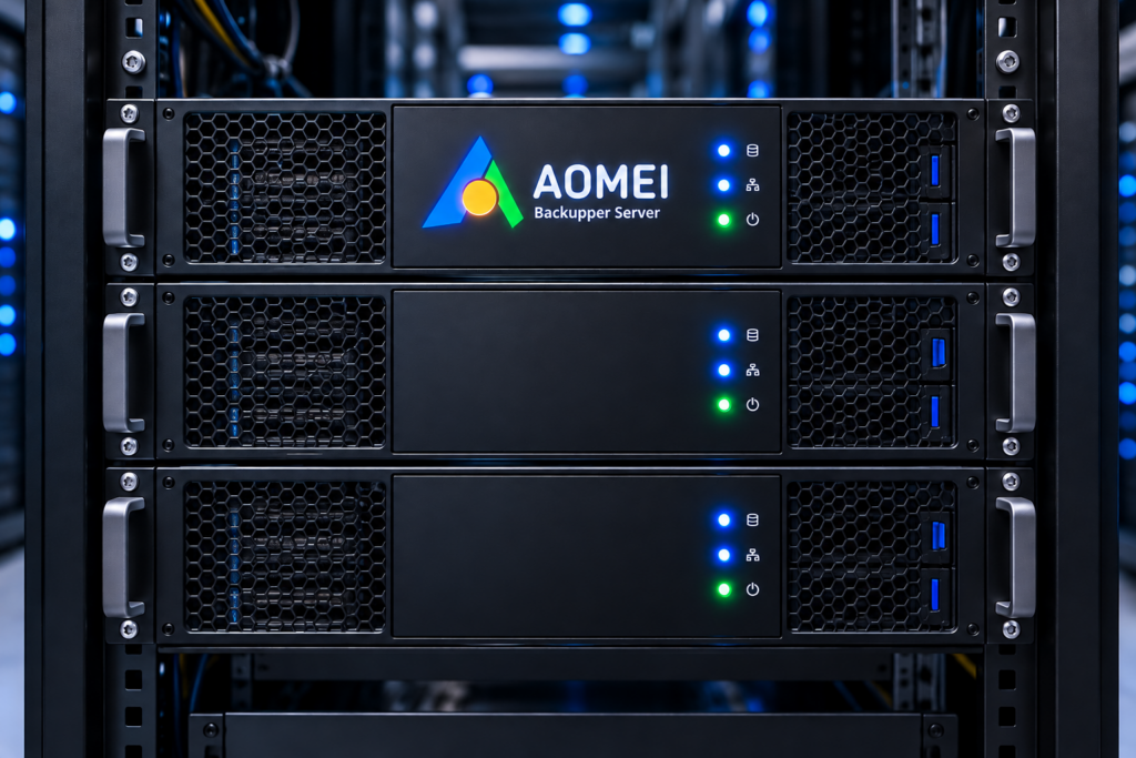 AOMEI Server Rack in Blue Light