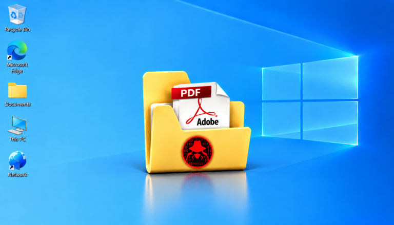 Cybersecurity PDF Folder on Windows Desktop
